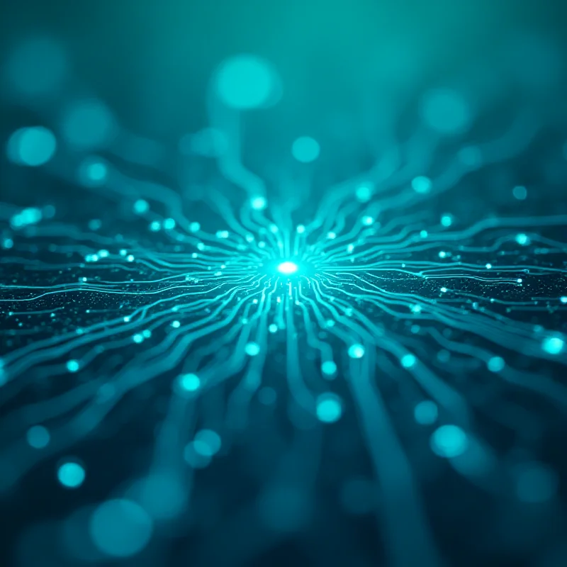 Image of a stylized circuit board with binary code overlayed, representing AI technology.