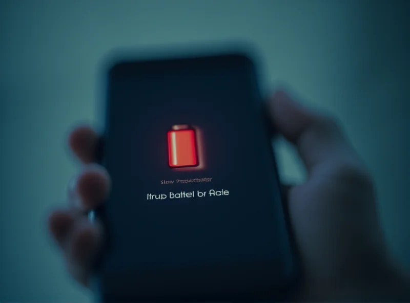 Android phone showing low battery warning.