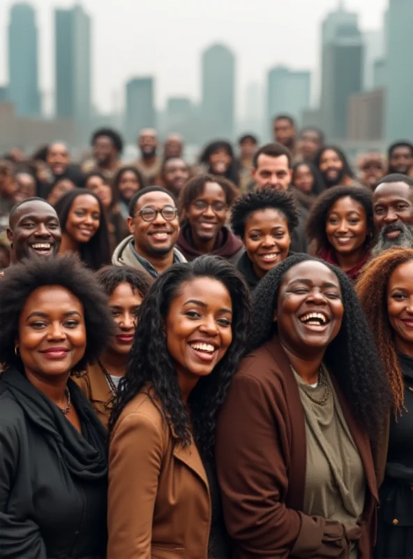 A diverse group of people standing together, representing different ethnicities, genders, and backgrounds.