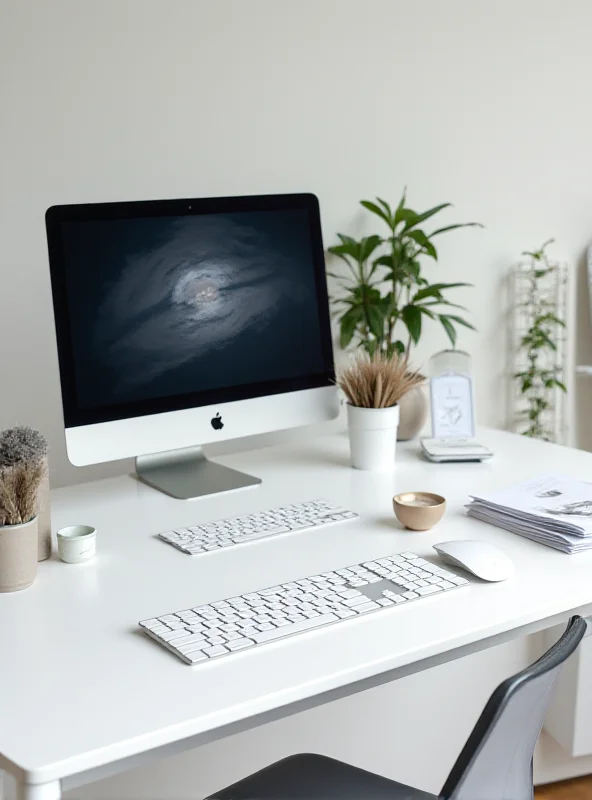 A sleek, modern Mac Studio sitting on a desk with a large display, keyboard, and mouse.