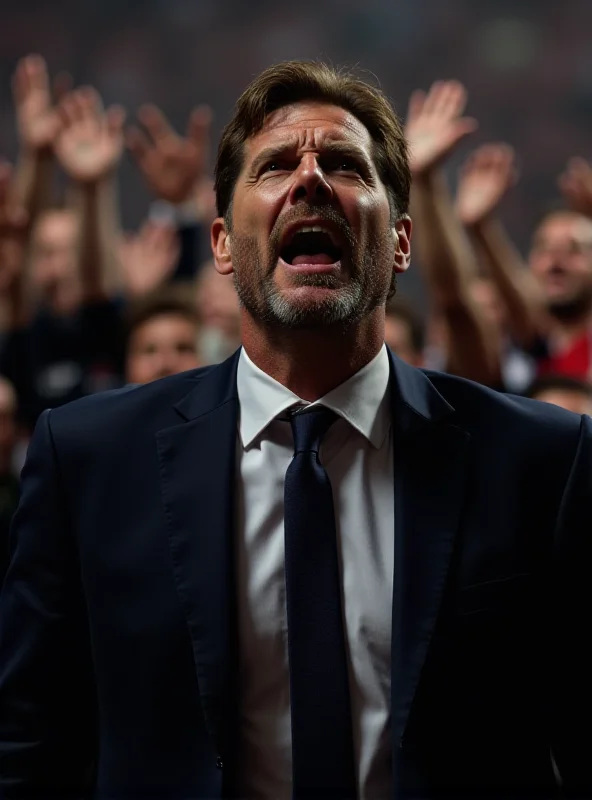 Diego Simeone, manager of Atletico Madrid, celebrating a goal with his coaching staff.