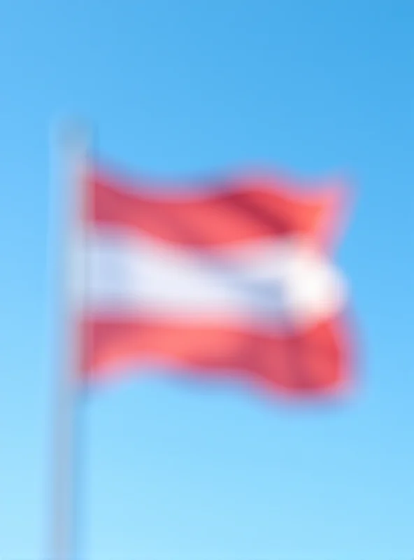 Austrian flag waving in the wind