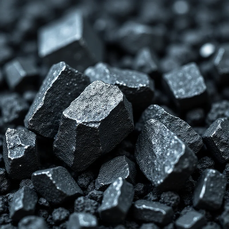 Close-up of raw titanium ore samples