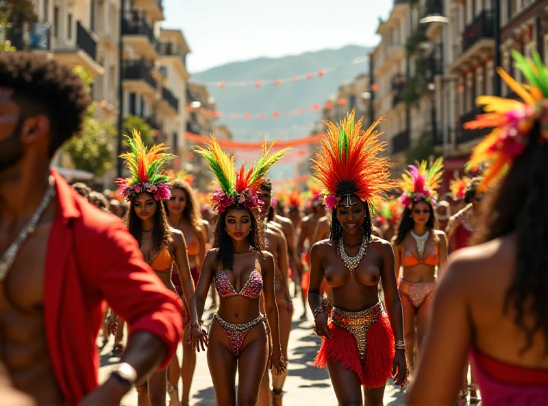 Crowds celebrating Carnival in Rio de Janeiro, Brazil