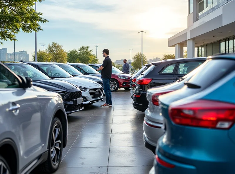 A variety of new cars parked in a dealership lot, representing the diverse selection available for up to 20,000 euros.