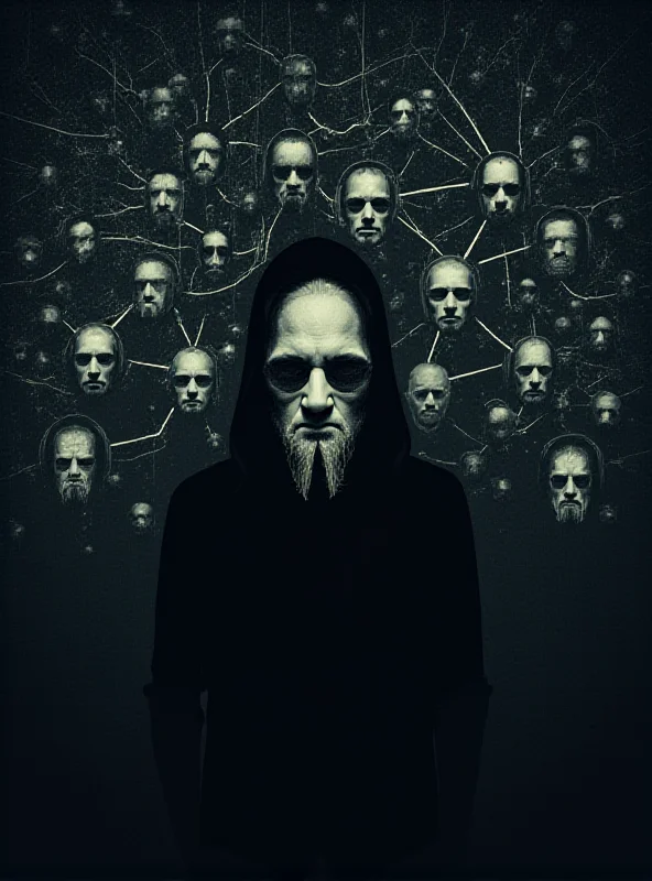 A stylized representation of a social network with blurred faces representing blocked users.