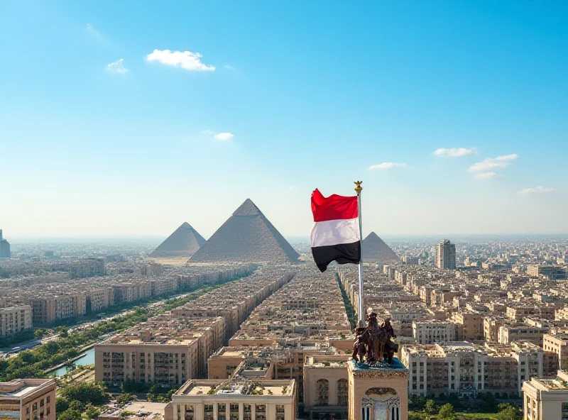 Egyptian flag waving in Cairo