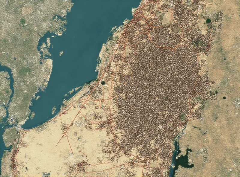 Satellite image of the Gaza Strip