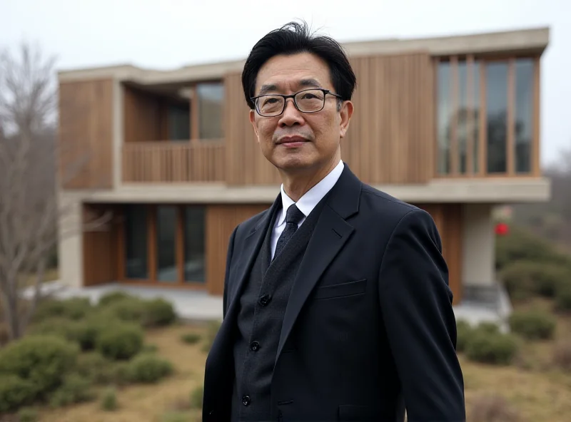 Architect Liu Jiakun standing in front of one of his buildings in China.