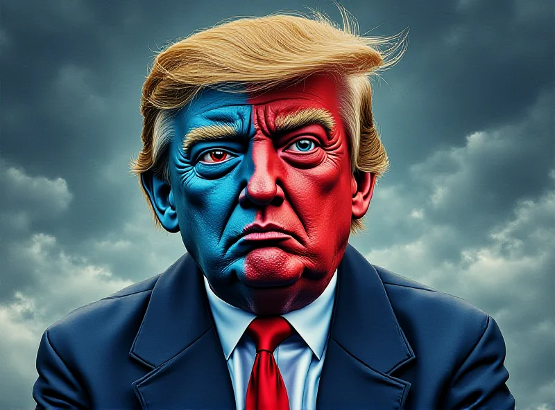 Illustration of a political monster, half-democrat, half-trump
