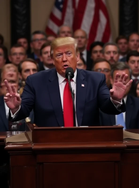 Donald Trump giving a speech before Congress.