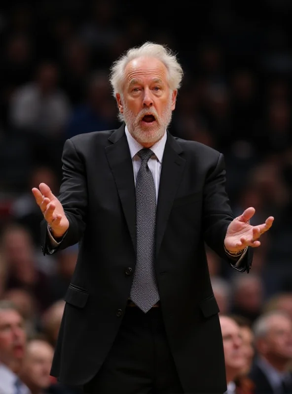 Gregg Popovich coaching the San Antonio Spurs during a game.
