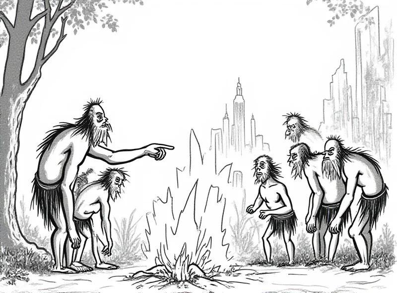 El Roto cartoon depicting prehistoric memory