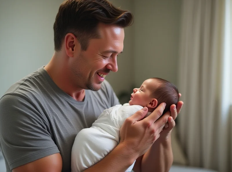 Elon Musk holding a baby