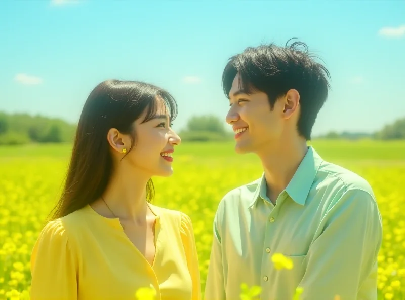 IU and Park Bo-gum in a promotional image for 'If Life Gives You Tangerines'
