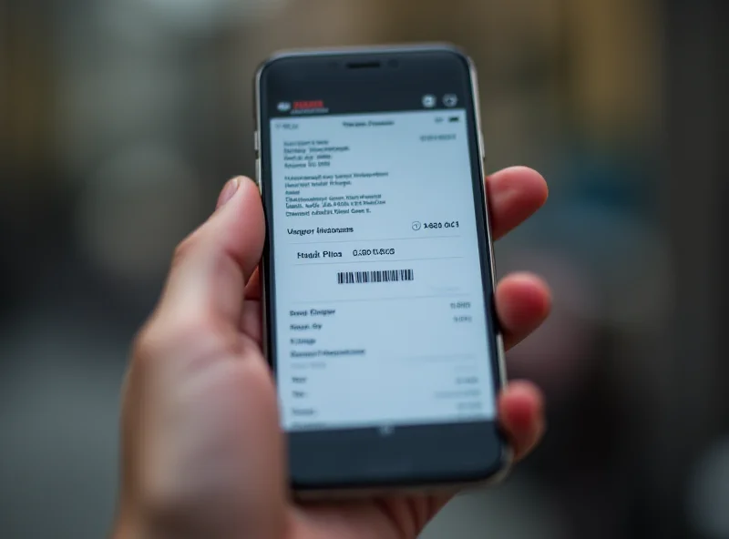 A hand holding a smartphone displaying a digital receipt, symbolizing the purchase of digital goods.
