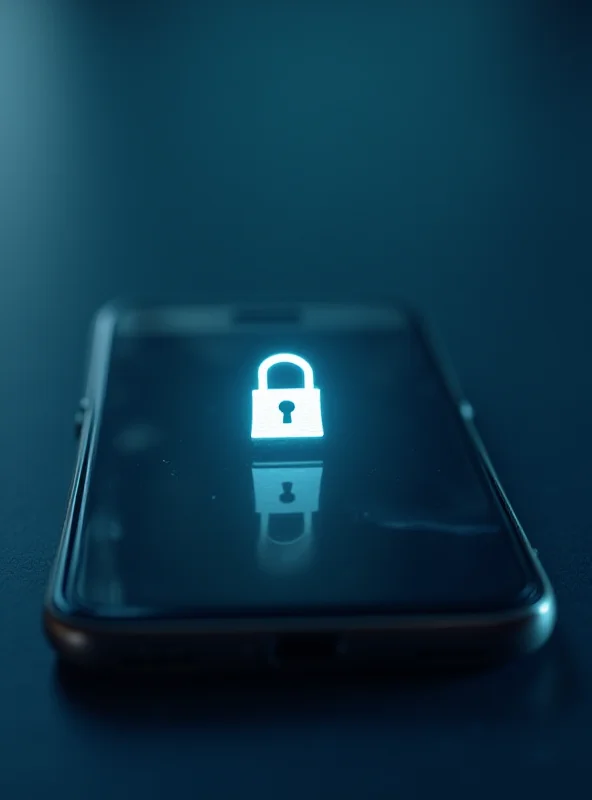 Close-up of a smartphone displaying a lock icon, symbolizing data security and privacy