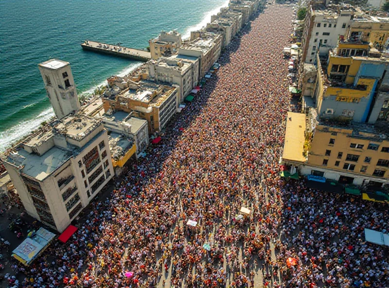 Satellite image of Carnival crowds in Rio de Janeiro