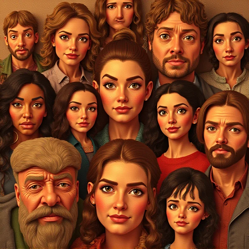 A promotional poster for a TV show featuring a diverse cast of characters representing a family.