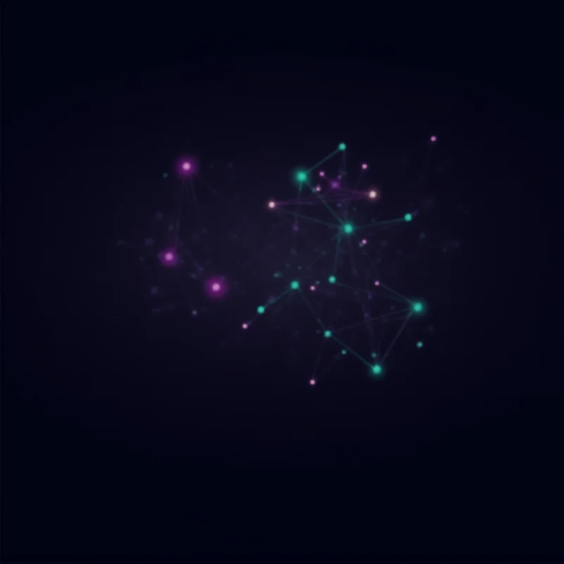 A stylized graphic representing innovation, featuring interconnected nodes and lines forming a network, symbolizing collaboration and technological advancement.