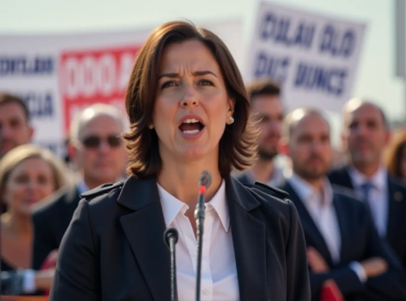 Elly Schlein addressing a crowd in Italy