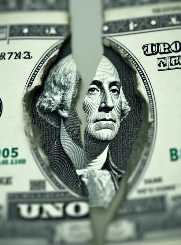 Image of a U.S. dollar bill being torn apart, symbolizing economic decline.