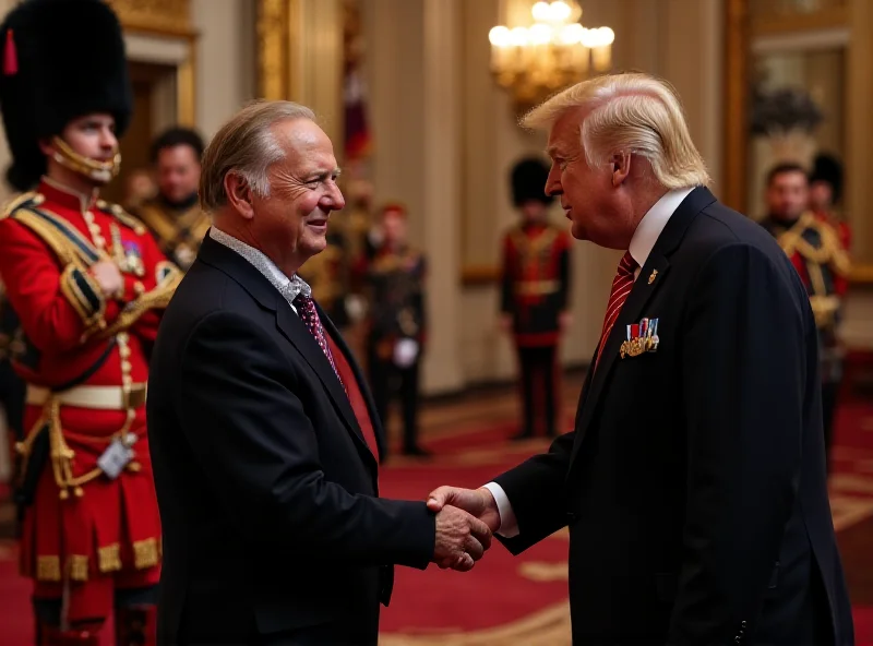 King Charles III greeting Donald Trump during a state visit.