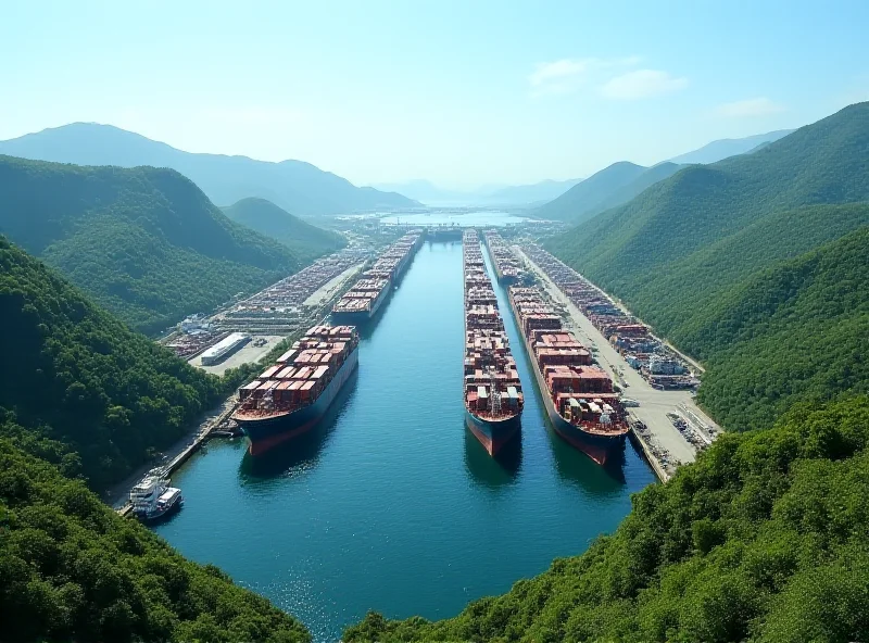 Image of container ships at a Panama port