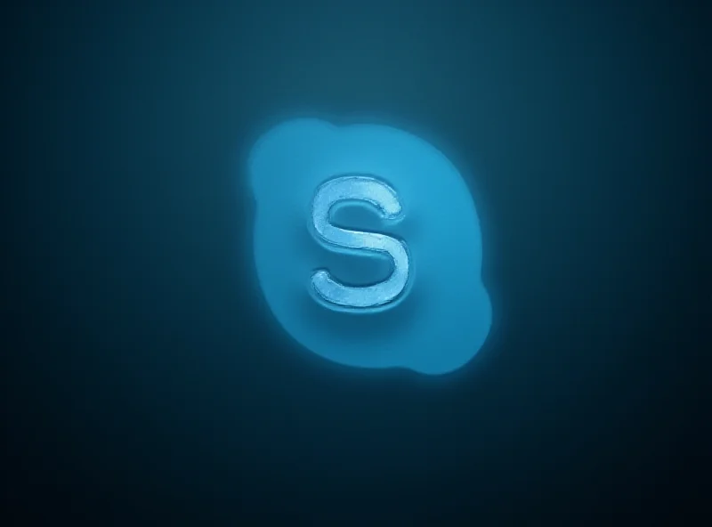 Skype logo fading against a dark background