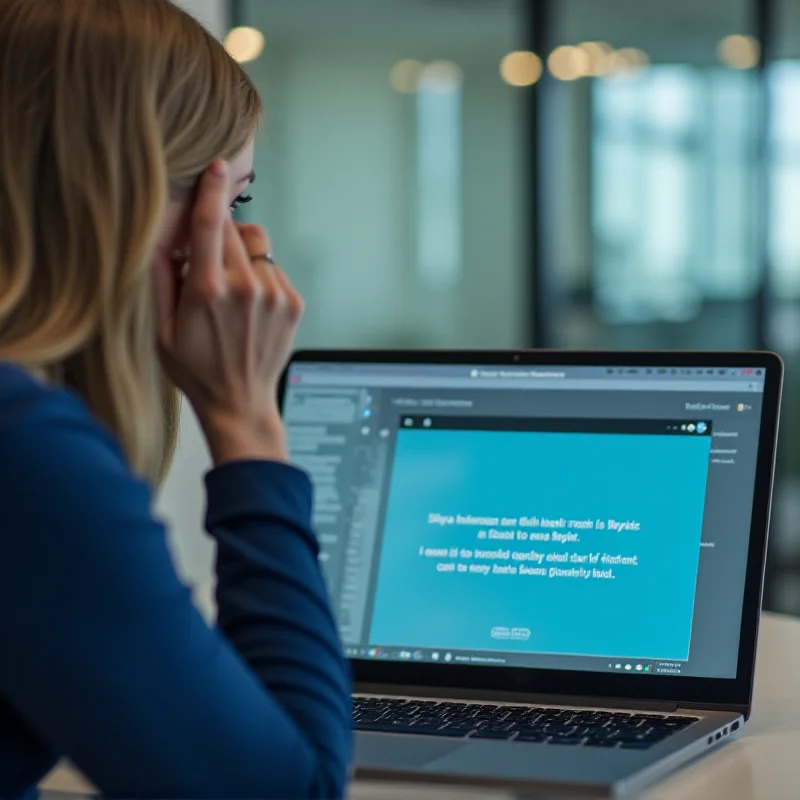 A person looking thoughtfully at a laptop screen displaying a notification about the Skype closure.