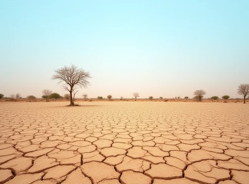 A dry, arid landscape in Morocco, showing the effects of the drought.