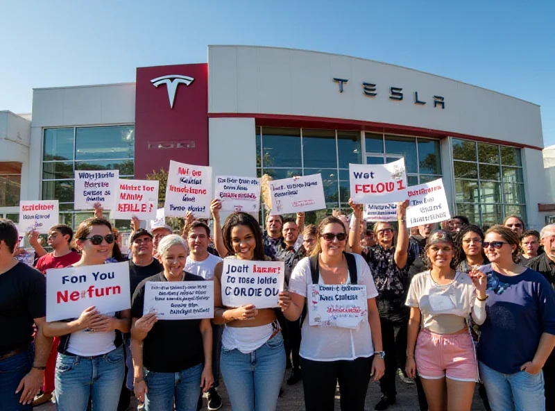 Protesta contra Elon Musk y Tesla