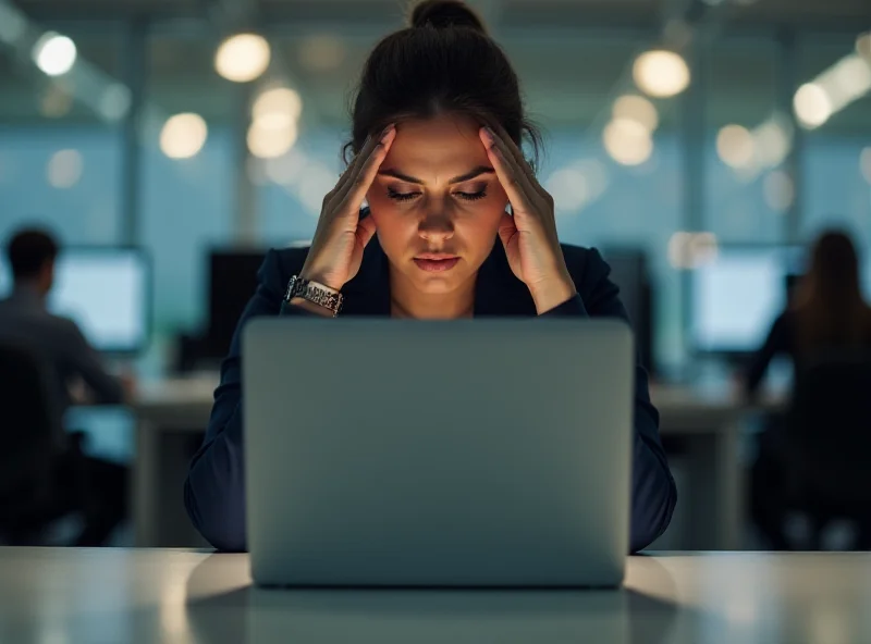 Persona escribiendo en una computadora portátil en un entorno de oficina.