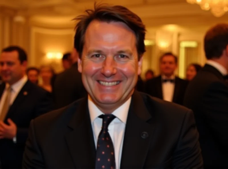 Lachlan Murdoch smiling confidently at a business event.