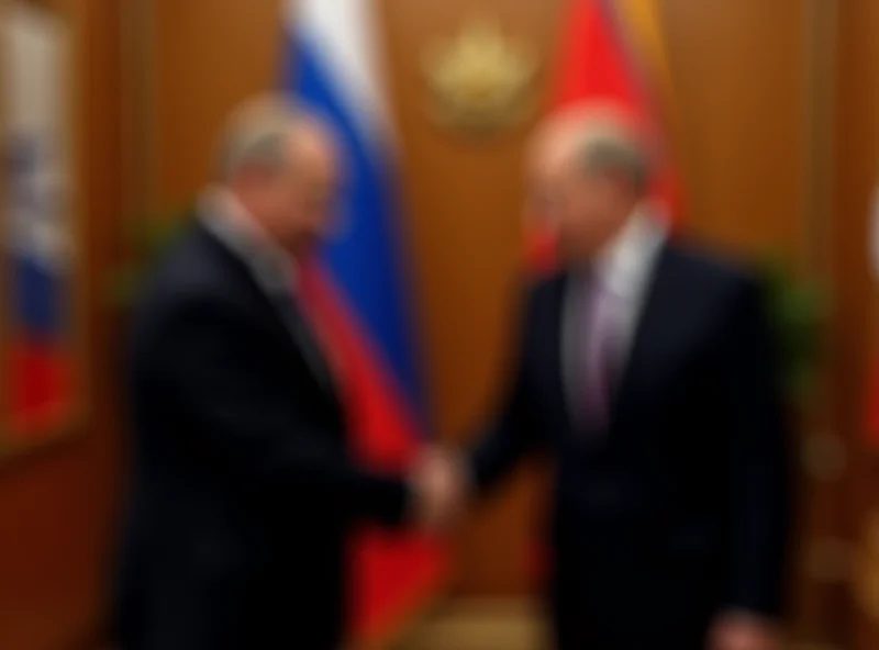 Vladimir Putin and Min Aung Hlaing shaking hands during a meeting in Russia.