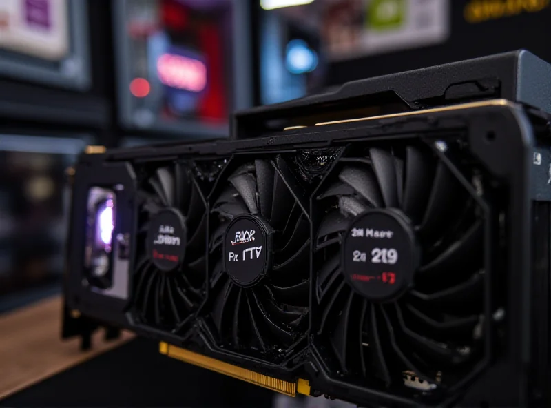 Close-up of an MSI RTX 5070 Ti graphics card with a price tag sticker reading '$1099'