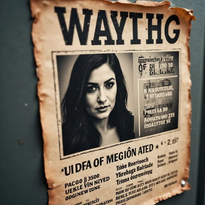 A wanted poster with a picture of a woman, Agnieszka Parfieńczyk, and a description of her crimes.