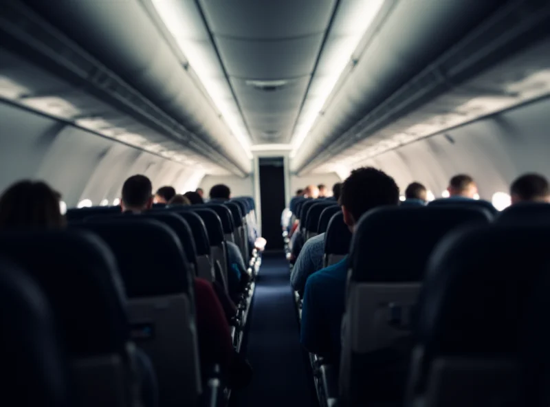 Image of the interior of an airplane cabin.