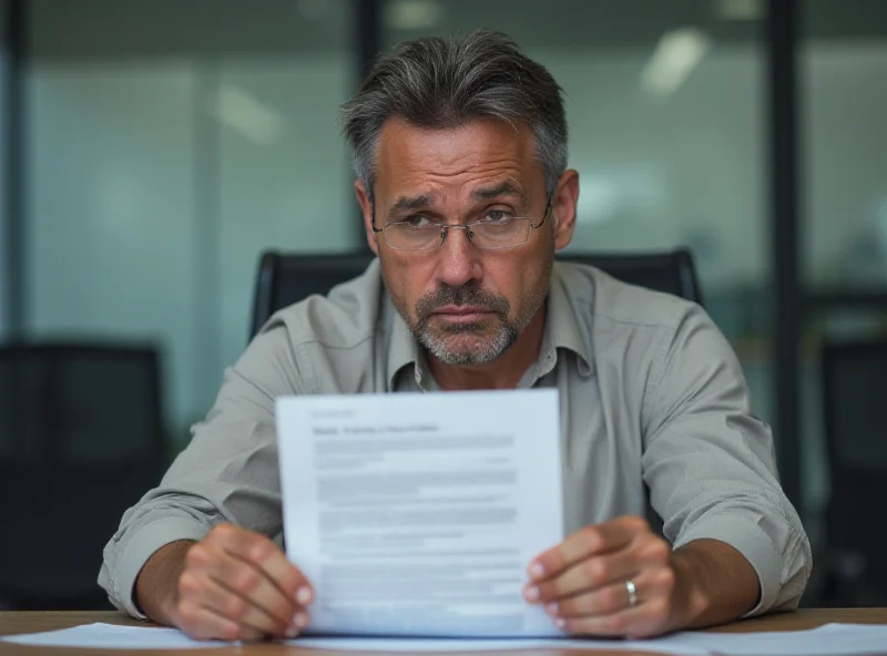 A person looking distraught after receiving a layoff notice.