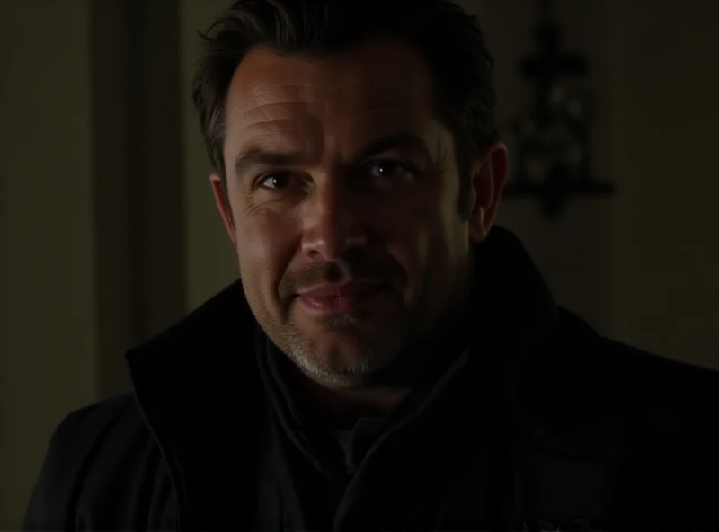 Andrew Tate smirking in a dimly lit room.