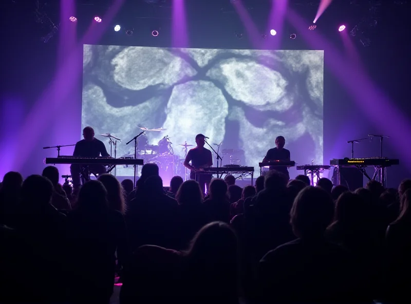 Kiasmos performing live on stage with electronic instruments.