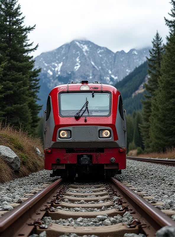 Rodalies train stopped on tracks in the Pyrenees