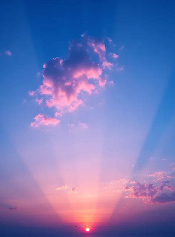 A vibrant, colorful pearl cloud against a blue sky at sunset.