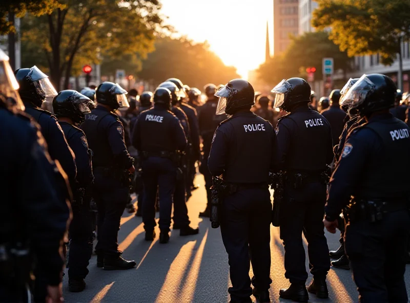Police officer addressing a crowd
