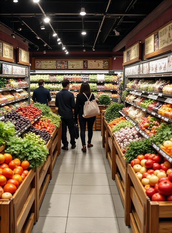 A display of fresh produce at a Carrefour supermarket.