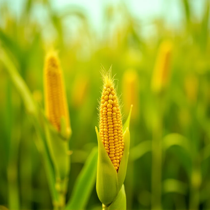 Close up of a corn field, showcasing genetically modified corn.