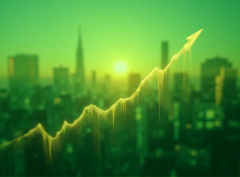 An upward trending stock chart, visually representing the gap up in On Holding AG shares.