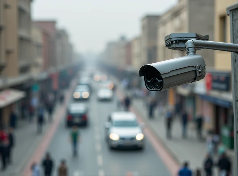 Surveillance camera on a street in Kabul, Afghanistan