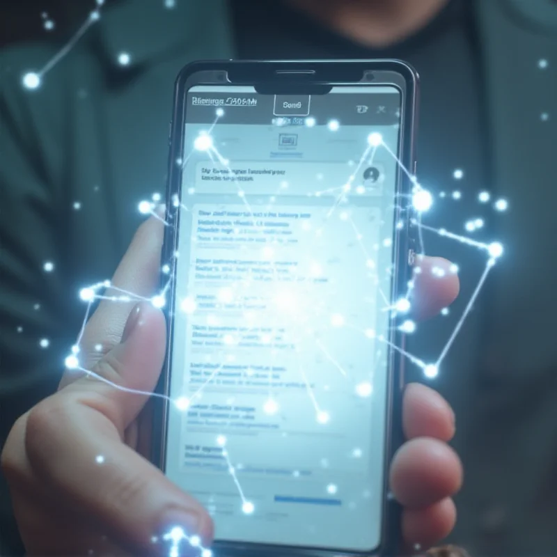 Close-up of a smartphone screen displaying the DuckDuckGo search engine interface with AI search results highlighted