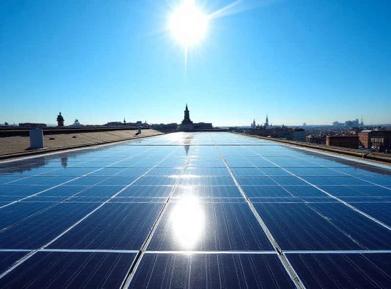 Photovoltaic panels on a building roof